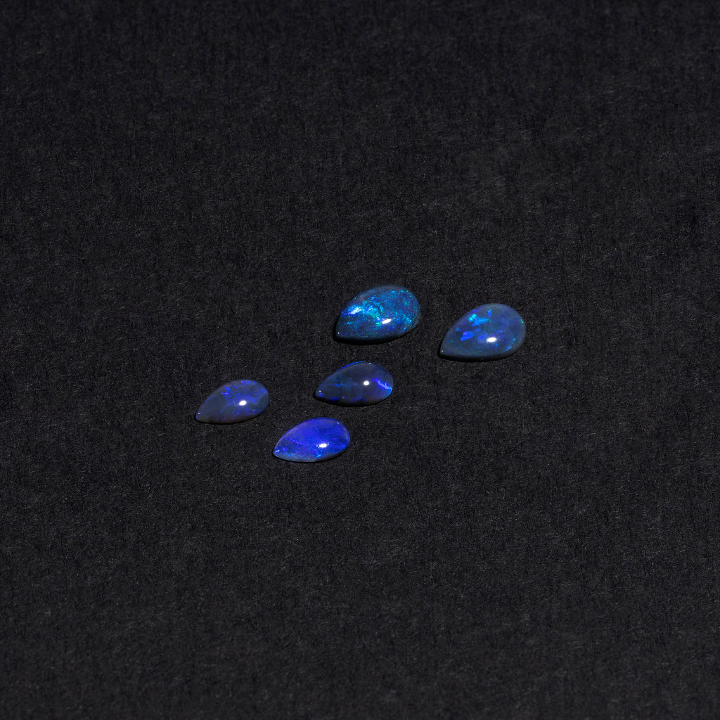 5x3 to 9x7mm Lightning Ridge Black Opal Pears – Blue/Purple